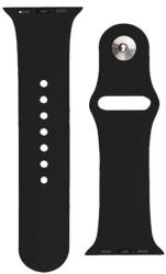 Apple Watch 1-6, SE, SE (2022) (38 / 40 mm) / Watch 7-8 (41 mm), szilikon pótszíj, állítható, fém kapoccsal, fekete - tok-shop