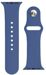 Apple Watch 1-6, SE, SE (2022) (38 / 40 mm) / Watch 7-8 (41 mm), szilikon pótszíj, állítható, fém kapoccsal, sötétkék - tok-shop