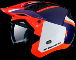 MT Helmets Cască de motocicletă MT District SV Analog D5 albastru-alb-albastru-fluo-portocaliu pentru trialuri deschise (MTDISTRICT-D5)