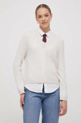 Tommy Hilfiger gyapjú pulóver könnyű, női, bézs - bézs L