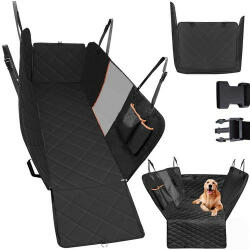 Purlov Autós ülésvédő huzat kutyáknak, vízálló, fekete, 140x209 cm