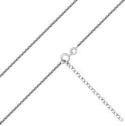 Ekszer Eshop 925 Ezüst nyaklánc - spirálisan sűrűn összekapcsolt fényes láncszemekből, rugós gyűrűzárral