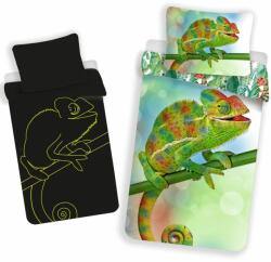 Jerry Fabrics Lenjerie de pat copii fosforescenta Chameleon - Verde | 140 x 200 cm / 70 x 90 cm (20BS396) Lenjerie de pat
