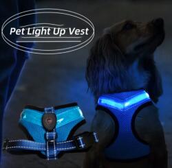 HB Világító éjszakai LED komfort kutyahám, kék, S
