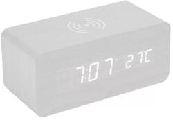 XPRO Digitális ébresztőóra vezeték nélküli QI töltővel fehér 5W (AD_0049)