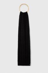 Lauren Ralph Lauren sál gyapjú keverékből fekete, sima - fekete Univerzális méret