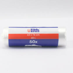  Zsák HDPE 630x740mm áttetsző Ulith, 50db/tek. , 2000db/#