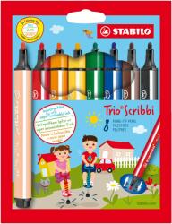 STABILO Trio Scribbi rugós hegyű filctoll készlet 8 db-os