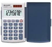 Sharp számológép 8 digites fehér, fedeles, napelemes