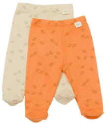 BabyCosy Set 2 pantalonasi cu botosei Printed, BabyCosy, 50% modal+50% bumbac, Stone/Apricot (Marime: 3-6 Luni) (BC-CSYM11616-3) - babyneeds