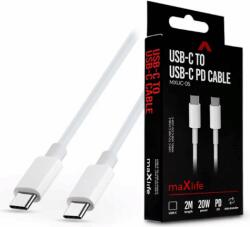 MaxLife TF-0137 USB-C apa - USB-C apa 2.0 Adat és töltőkábel - Fehér (2m) (TF-0137)