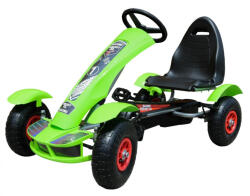 Inlea4Fun Kart cu roți pneumatice - Big Go Kart - verde (RA-F618.ZIE)