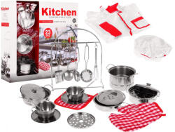 Inlea4Fun Set bucătar pentru copii cu oale și accesorii - Kitchen Cook Delicious Food (RA-ZDZ.555-BX009) Bucatarie copii
