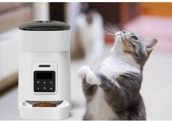  Automatikus programozható kutya- és macskaeledel-adagoló, 4 literes - fehér