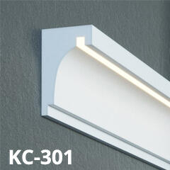 Elite Decor Prestige Decor homlokzati díszléc LED rejtett világításhoz (KC-301) védőbevonattal (KC-301)