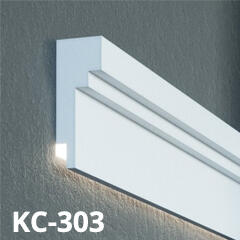 Elite Decor Prestige Decor homlokzati díszléc LED rejtett világításhoz (KC-303) védőbevonattal (KC-303)