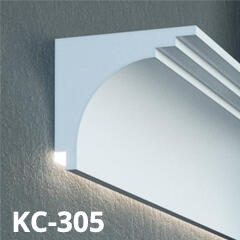 Elite Decor Prestige Decor homlokzati díszléc LED rejtett világításhoz (KC-305) védőbevonattal (KC-305)