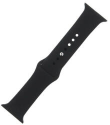 Apple Watch 1-6, SE, SE (2022) (38 / 40 mm) / Watch 7-8 (41 mm), szilikon pótszíj, S / M méret, állítható, fekete