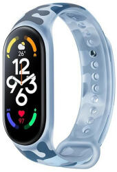 Xiaomi Mi Smart Band 7, szilikon pótszíj, állítható, terep minta, világoskék, gyári