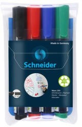 Tábla- és flipchart marker készlet, 2-5 mm, vágott, SCHNEIDER "Maxx 293", 4 különböző szín (COTSC293V4)