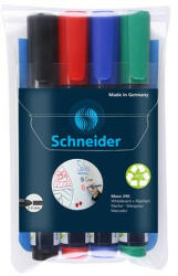 Tábla- és flipchart marker készlet, 2-3 mm, kúpos, SCHNEIDER "Maxx 290", 4 különböző szín (COTSC290V4)