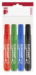 Flipchart marker készlet, 1-3 mm, kúpos, ICO "Artip 11 XXL", 4 különböző szín (COTICA11XV4)