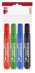 ICO Flipchart marker készlet, 1-3 mm, kúpos, ICO "Artip 11 XXL", 4 különböző szín (COTICA11XV4)