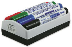 Táblamarker készlet, 2-3 mm, kúpos, tolltartóval, GRANIT "M460", 4 különböző szín + táblatörlő (COTGM460W)