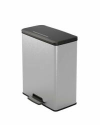 Keter Pedálos szemetes, műanyag, 65 l, CURVER "Deco bin", fekete/ezüst (251001)