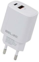 Beline BLN2CW20 hálózati töltő 1xUSB-A és 1xUSB-C csatlakozóval 20W fehér