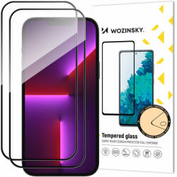 Wozinsky 2db teljes képernyős edzett üveg kerettel tokbarát Wozinsky Full Glue iPhone 15 Plus - Fekete fólia