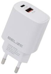 Beline BLN2CW30 hálózati töltő 1xUSB-A és 1xUSB-C csatlakozóval 30W GaN fehér