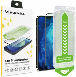 Wozinsky 9H Edzett üveg tartó kerettel iPhone 14 Pro Max készülékhez Wozinsky Premium Glass - fekete fólia