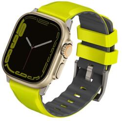 UNIQ óraszíj Linus Apple Watch Series 1/2/3/4/4/5/6/7/8/9/SE/SE2/Ultra/Ultra 2 42/44/45/49mm Airosoft szilikon lime zöld