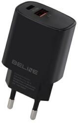 Beline BLN2CB20 hálózati töltő 1xUSB-A és 1xUSB-C csatlakozóval 20W fekete