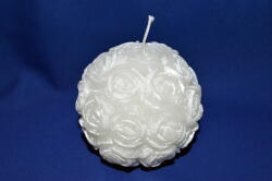 3ba HomeStyle Virágos Gömb Esküvői Fehér Gyertya 9 cm