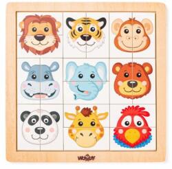 Woodyland Állatfejes fa kirakó, fa puzzle - montessori játék - fajáték-90316 (90316)