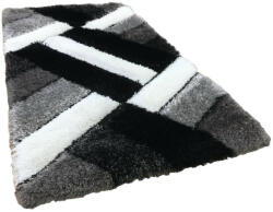 Budapest Carpet Elvira Shaggy 1145 Grey-Black (Szürke-Fekete) 60x Szett 3db-os