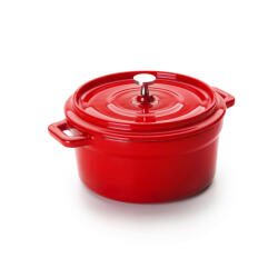 ibili Oala mini Ibili-Cocotte, fonta emailata, 13x8 cm, 500 ml, rosu (IB-725913R)