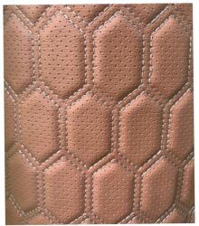  Material imitatie piele tapiterie hexagon cu gaurele maro/cusatura gri Cod: Y03MG Automotive TrustedCars