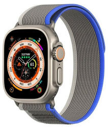 Apple Watch 1-6, SE, SE (2022) (42 / 44 mm) / Watch 7-8 (45 mm) / Watch Ultra (49 mm), textíl pótszíj, állítható, Dux Ducis YJ, kék/szürke - tok-shop