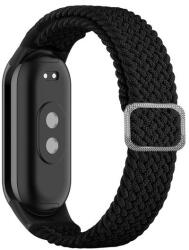 Xiaomi Mi Smart Band 8, textíl pótszíj, állítható, szőtt stílusú, fekete