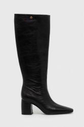 Tory Burch bőr csizma BANANA TALL BOOT fekete, női, magassarkú, 154529-006 - fekete Női 40