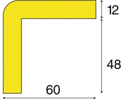  Sarokvédő, H+ típus, 1 m-es darab, fekete / sárga (01_610896_sarok)