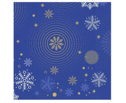 GoDan Navy Blue Snowflakes, Karácsony szalvéta 20 db-os 33x33 cm (MLG169133)