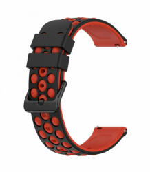  Curea silicon bicolora, telescop rapid negru cu roșu 20mm- 435320 - cureaceas