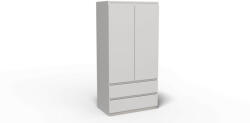Meblohand Merg 2 ajtós - 2 fiókos gardróbszekrény fehér színben - smartbutor