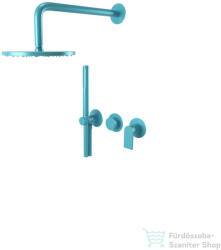 Bugnatese Simple falsík alatti komplett zuhanyrendszer 22, 5 cm-es esőztetővel, belső egységgel, zuhanyszettel, pasztell türkizkék 6601HTP (6601HTP)