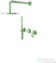 Bugnatese Simple falsík alatti komplett zuhanyrendszer 22, 5 cm-es esőztetővel, belső egységgel, zuhanyszettel, pasztell zöld 6601HVP (6601HVP)