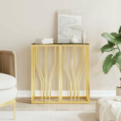 vidaXL aranyszínű üveg és rozsdamentes acél tálalóasztal 70x30x70 cm (350036)